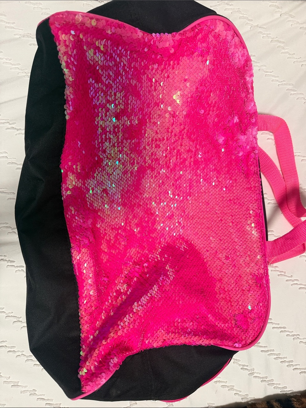 Sequin Accent Hot Pink Women's Tote Bag